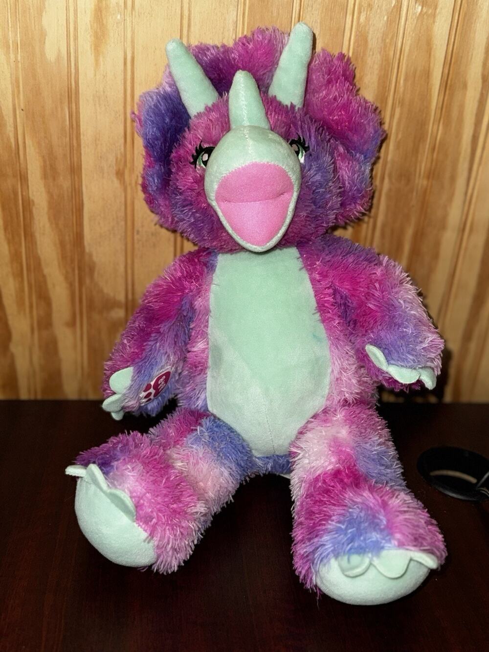 Build a Bear Dinosaur Triceratops Plush BABW Stuffed Animal Pink Purples⭐️